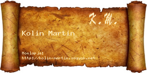 Kolin Martin névjegykártya